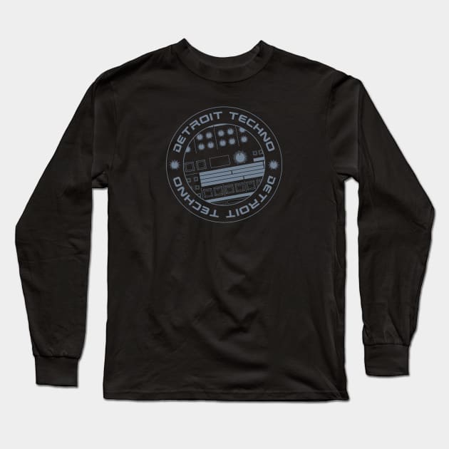 909 Drum Machine Circle: Detroit Techno Long Sleeve T-Shirt by Atomic Malibu